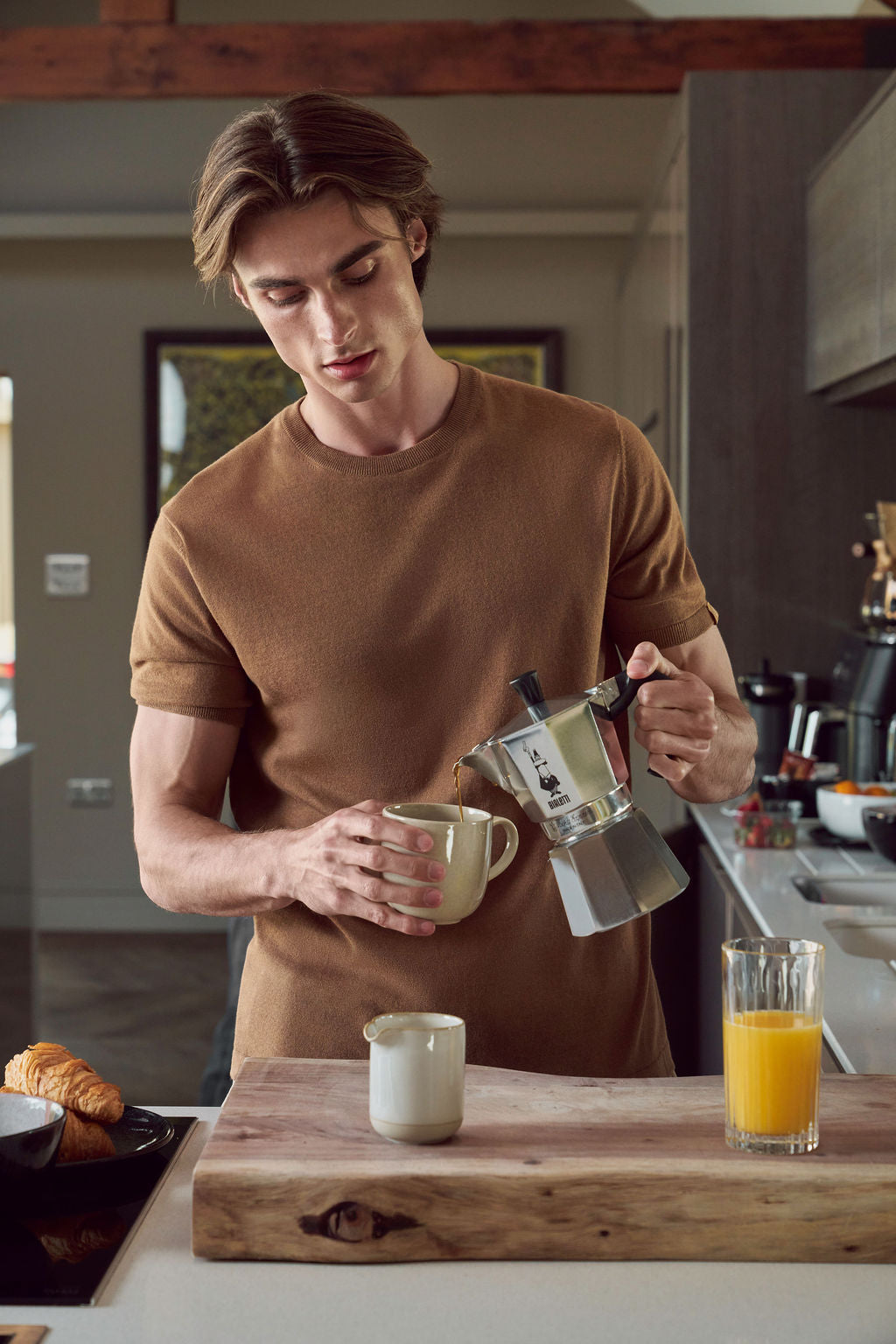 Saddington Knitted T-Shirt | camel