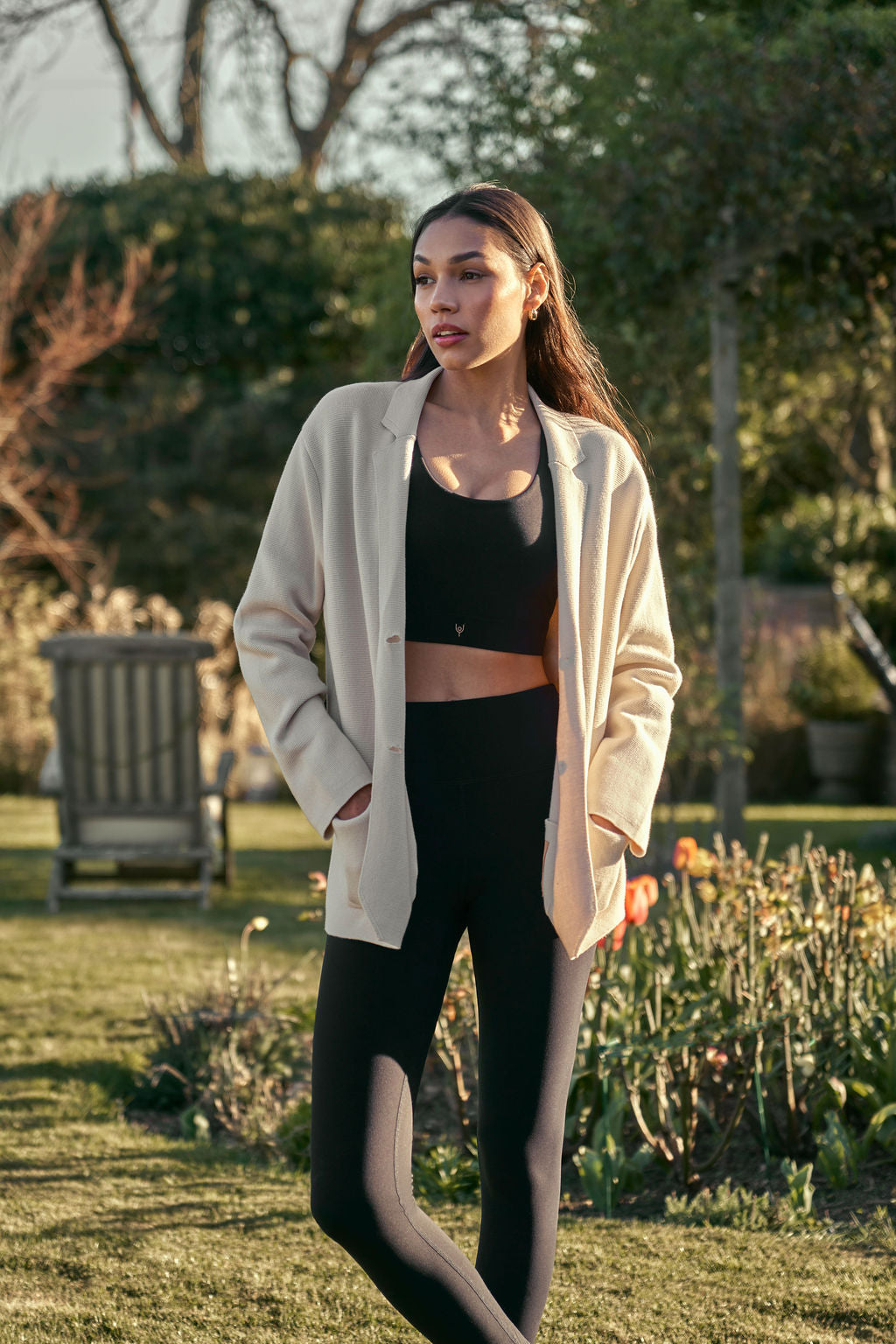 Langton Knitted Blazer | ecru