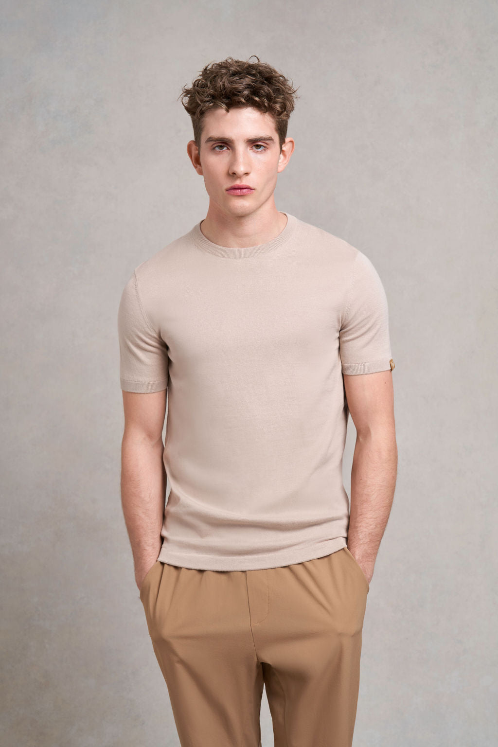 Saddington Knitted T-Shirt | fawn