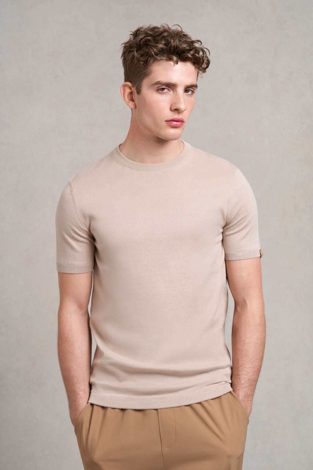 Saddington Knitted T-Shirt | fawn