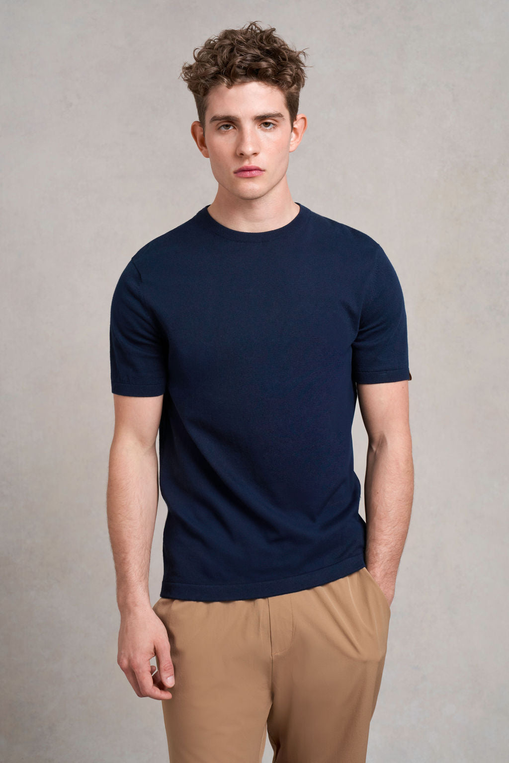 Saddington Knitted T-Shirt | navy