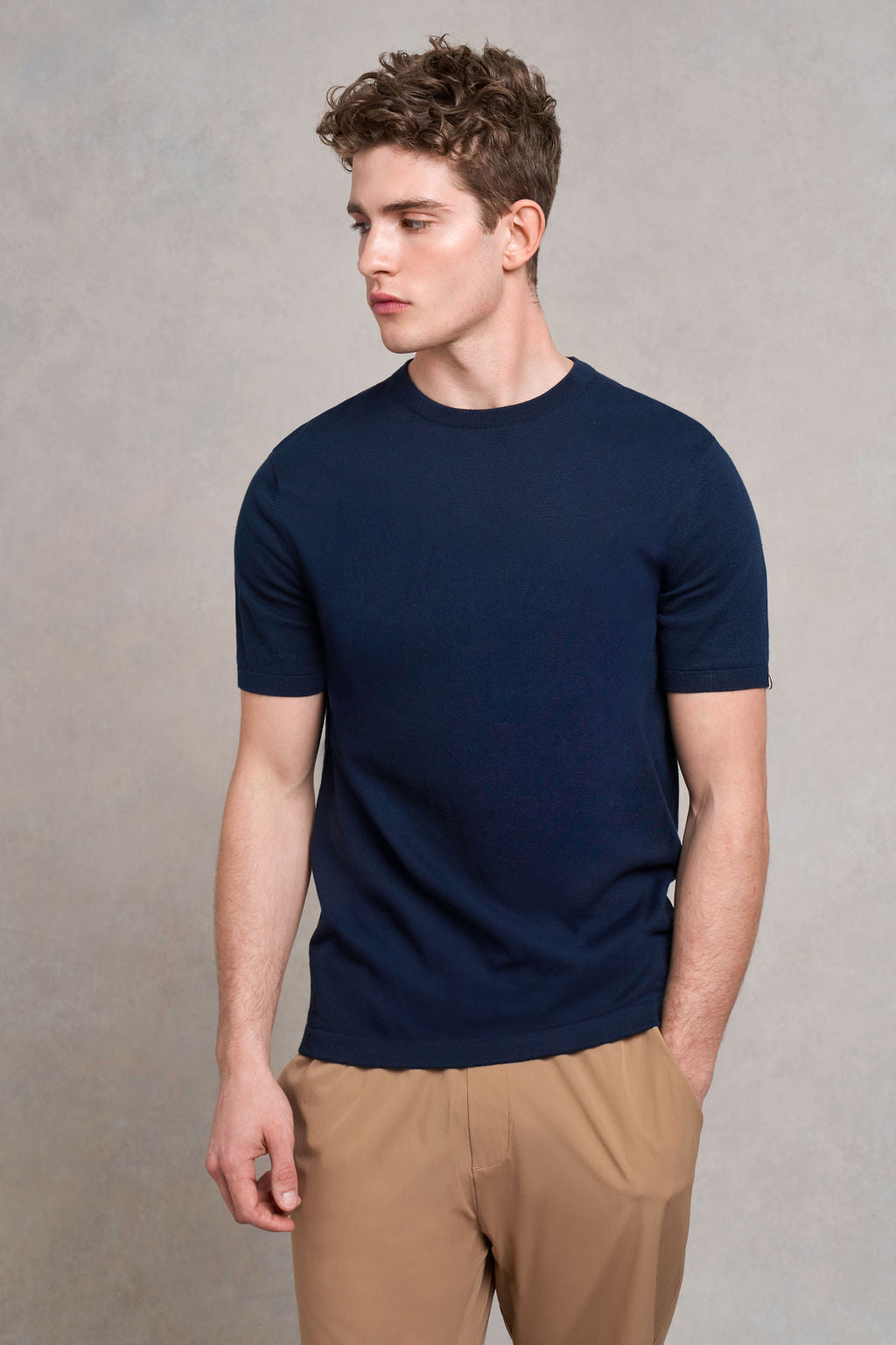 Saddington Knitted T-Shirt | navy