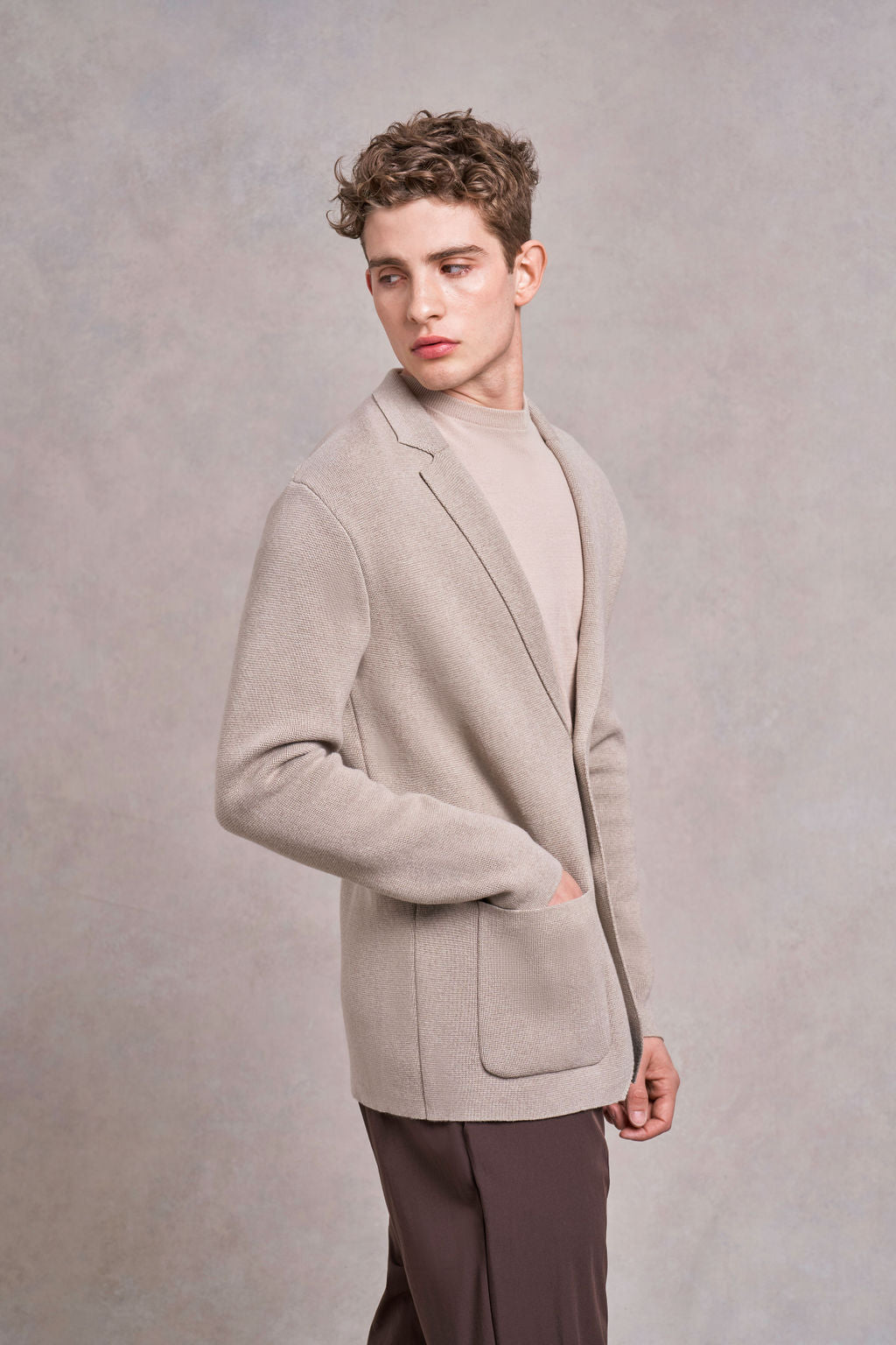 Charley Knitted Blazer | fawn