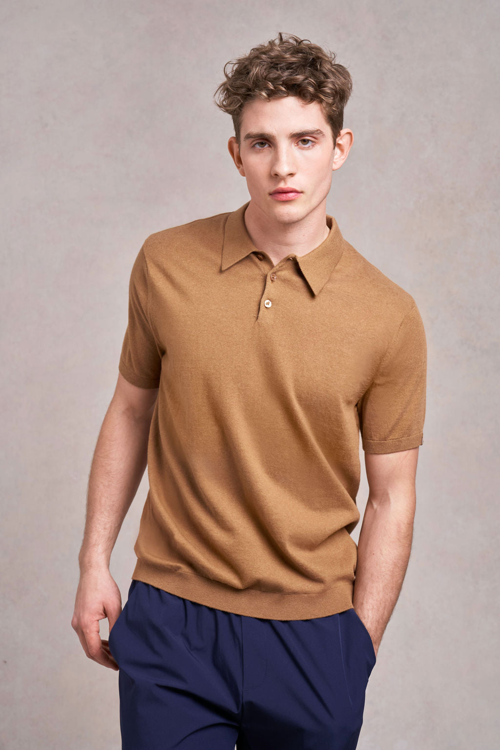 Pickwell Knitted Polo | camel