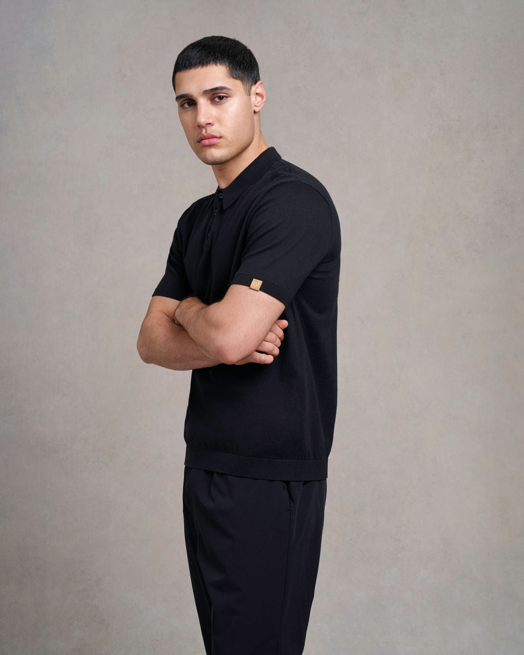 Pickwell Knitted Polo | black