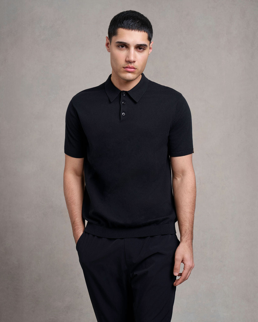 Pickwell Knitted Polo | black