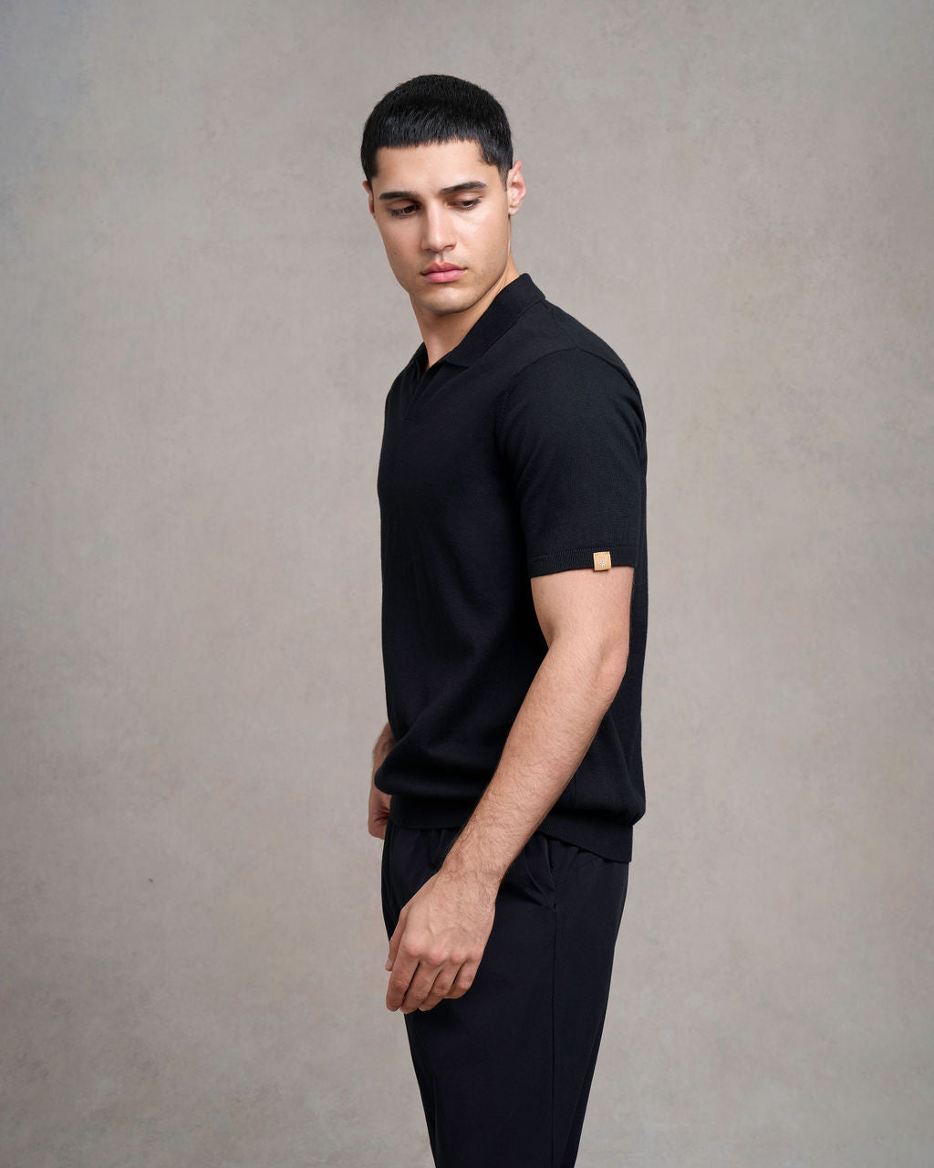 Newbold Knitted Polo | black